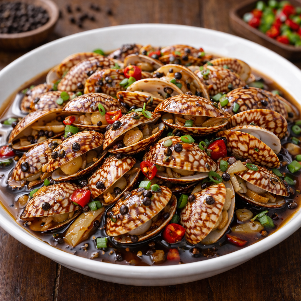 Kerang Batik Saus Lada Hitam / Saus Padang